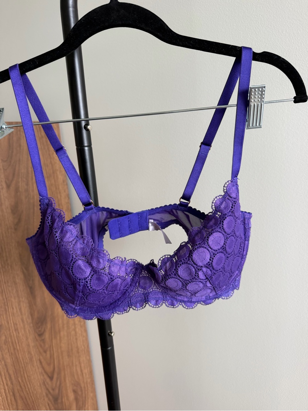 Savage X Fenty Purple Lace Unlined Lightly Padded Underwire Bra Size 36D